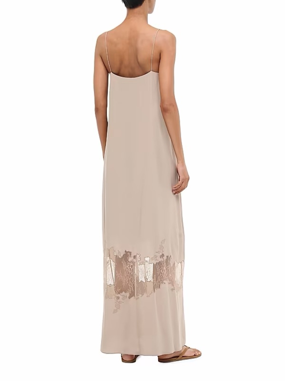 Staud NWT Medium Delfina Silk Maxi Dress Dune Nude - Picture 4 of 12